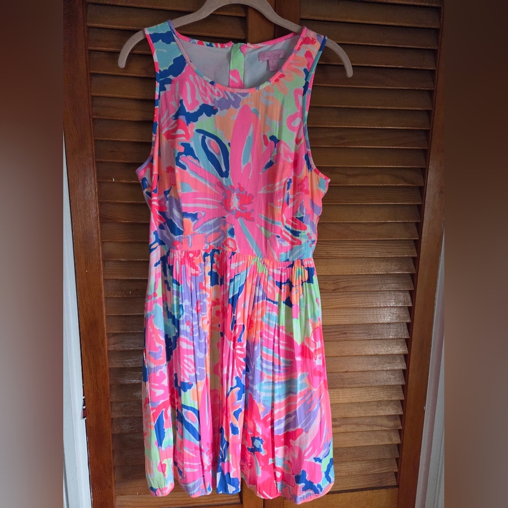 Lilly Pulitzer Bright Sleeveless Multicolor Floral Dress size 8
